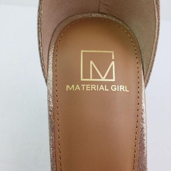 Material Girl Blaire Womens Sz 9.5 Gold Party Formal Ankle Strap 4" Heels Sandal - Picture 10 of 13